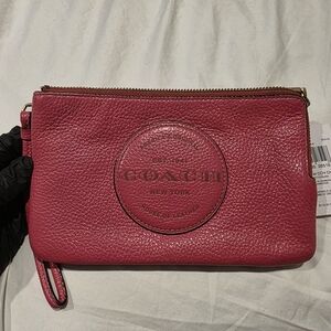 Coach Pink Leather Wristlet